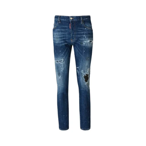 Paint Splash Detail Distressed Jeans
