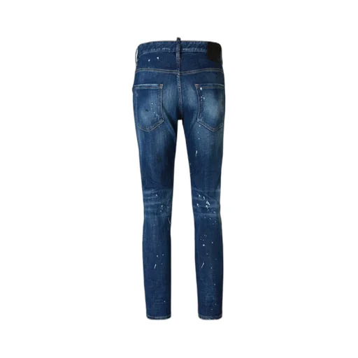 Paint Splash Detail Distressed Jeans