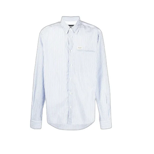 Logo Patch Stripe Detailed Shirt