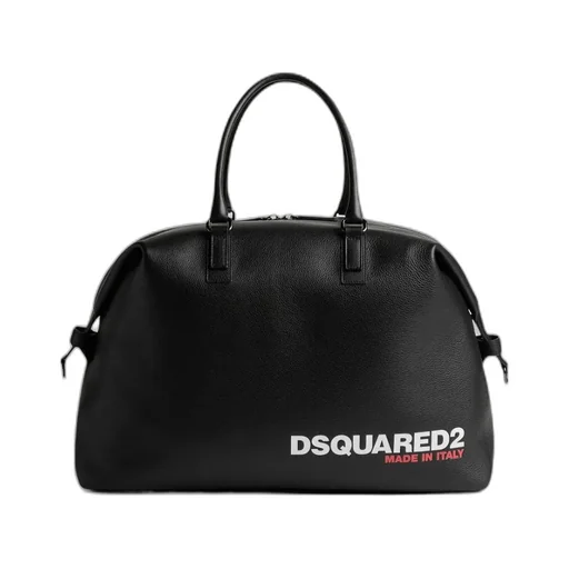 Logo-Printed Grained Zipped Tote Bag