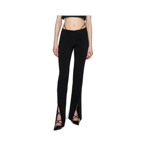 Strap Detailed Buckled Flared Pants