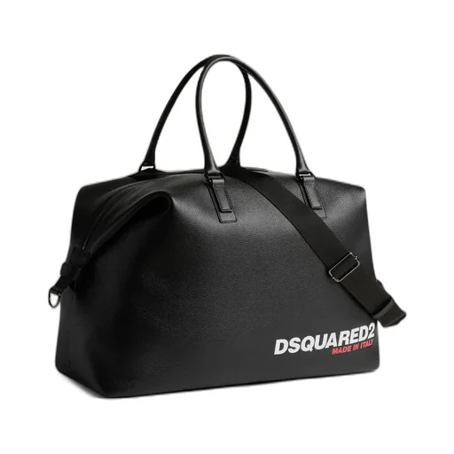 Logo-Printed Grained Zipped Tote Bag