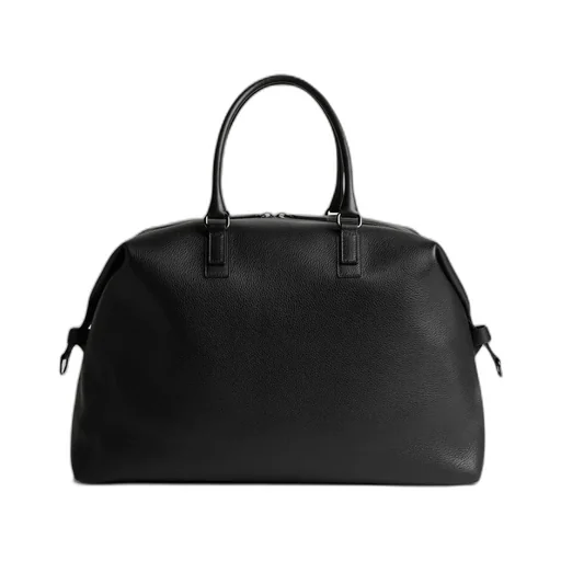 Logo-Printed Grained Zipped Tote Bag