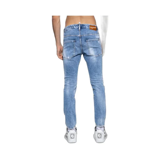 Mid-Rise Distressed Skinny Jeans