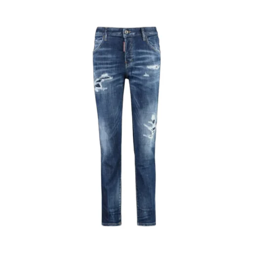 Mid Rise Distressed Skinny Jeans