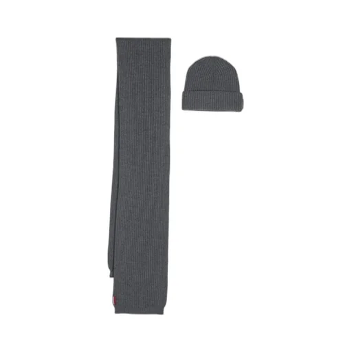 Logo Patch Scarf-Beanie Set