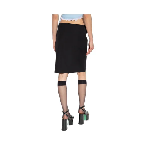Lace-Detailed Front-Slit Skirt