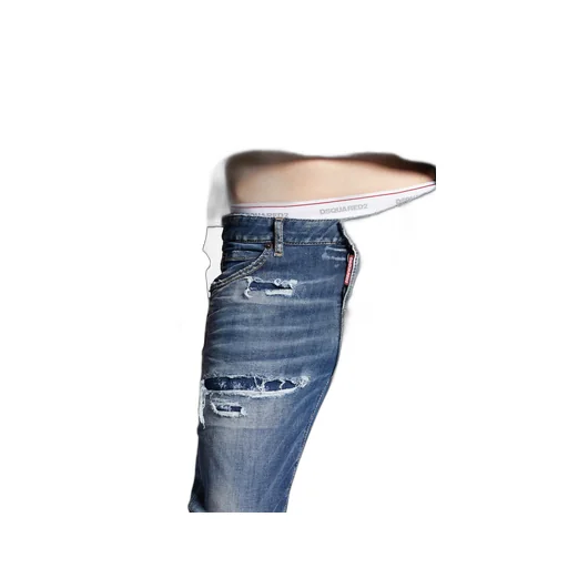 Logo Patch Distressed Cropped Jeans