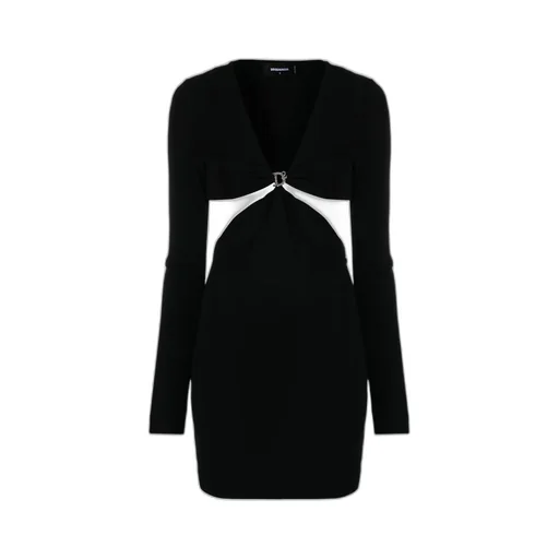 Cut-Out Long-Sleeve Mini Dress