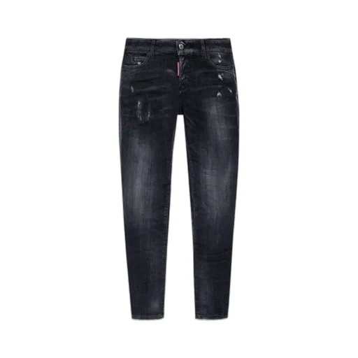 Jennifer Straight-Leg Distressed Skinny Jeans