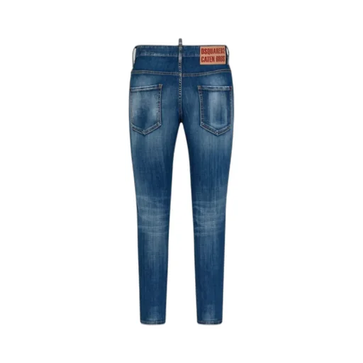 Logo-Patch Distressed Skinny Jeans