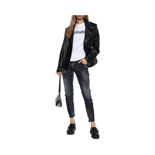Jennifer Straight-Leg Distressed Skinny Jeans