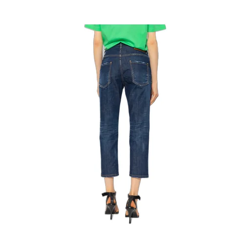 Straight-Leg Cropped Distressed Jeans