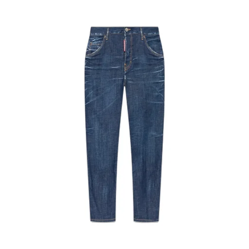 Straight-Leg Cropped Distressed Jeans