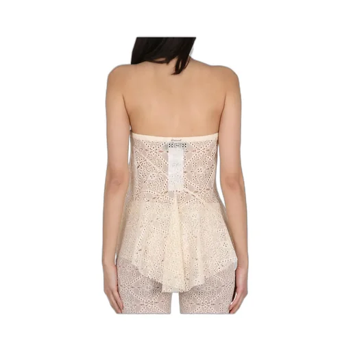 Broderie-Anglaise Asymmetric Hem Top