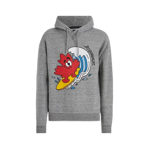 Graphic Printed Drawstring Hoodie