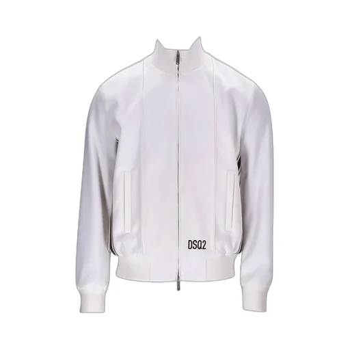 Logo Embroidered Zip-Up Bomber Jacket