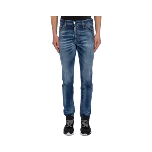 Logo Patch Distressed Slim-Fit Jeans