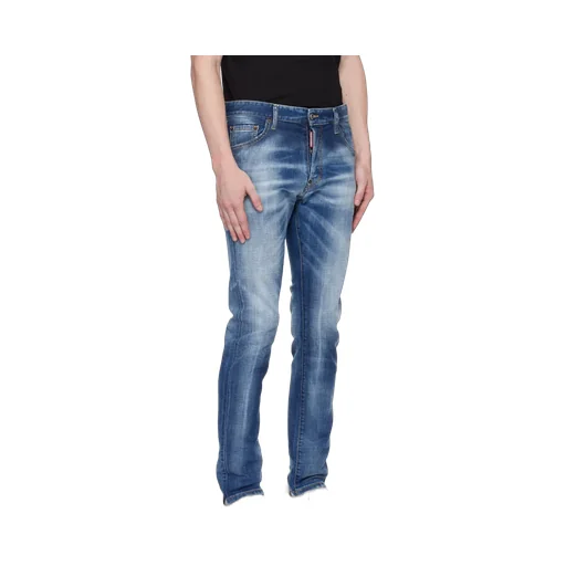 Logo Patch Distressed Slim-Fit Jeans