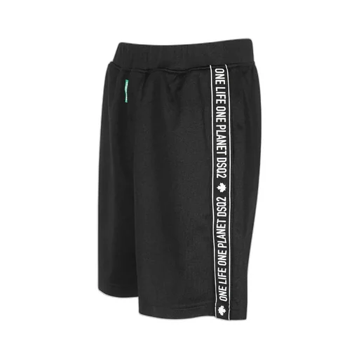 Slogan-Print Elasticated-Waist Shorts