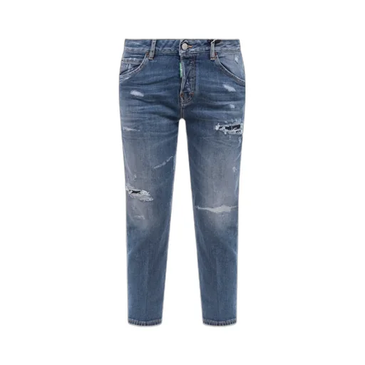 Slim-Fit Distressed Cropped Jeans