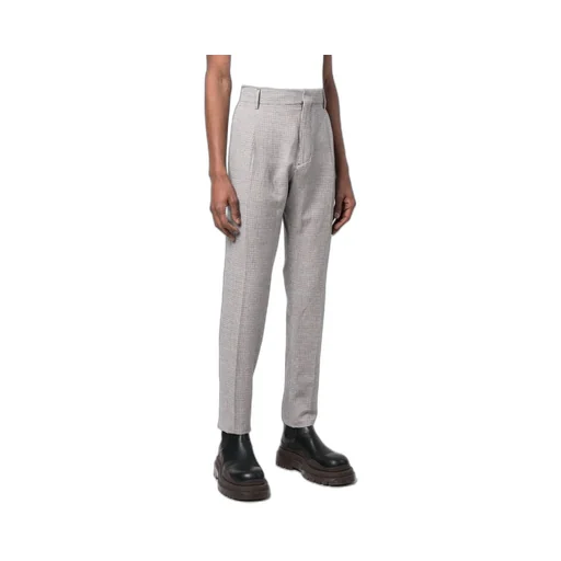 Tailored Houndstooth Patterned Trousers