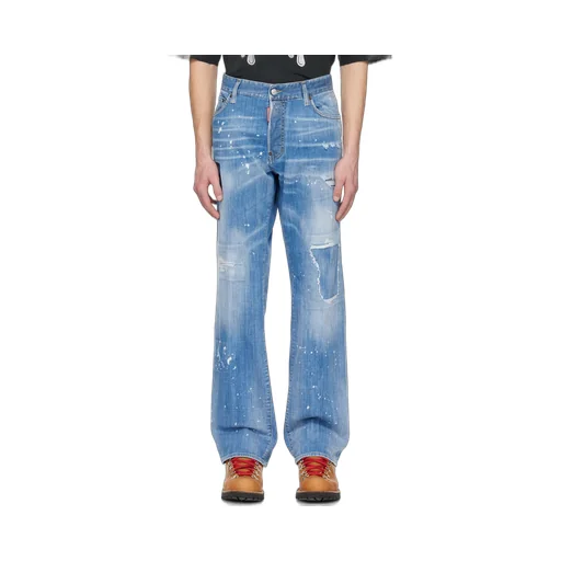 Logo-Patch Distressed Jeans