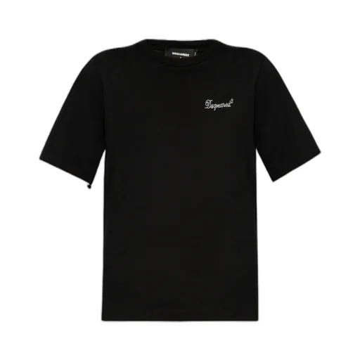Logo Rhinestone Embellished Crewneck T-Shirt