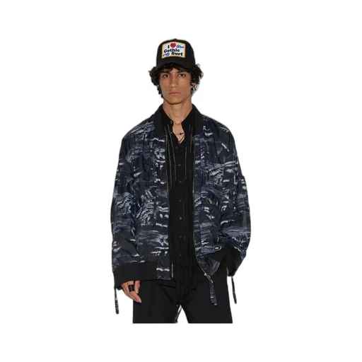 Graphic-Print Bomber Jacket