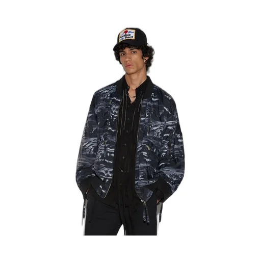 Graphic-Print Bomber Jacket