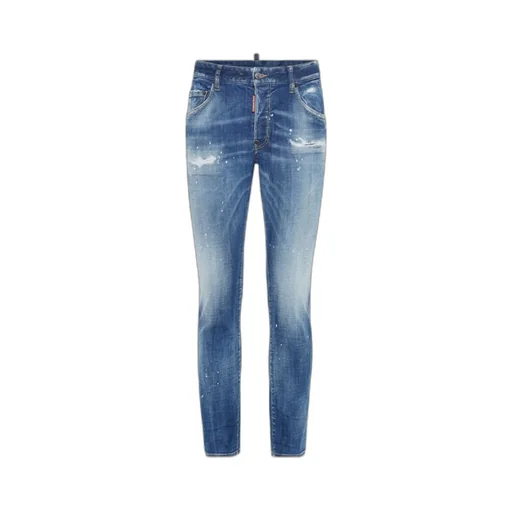 Distressed Tapered-Leg Skinny Jeans