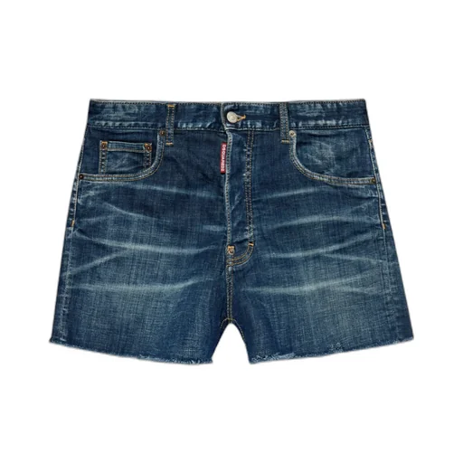 Vintage Effect Denim Shorts