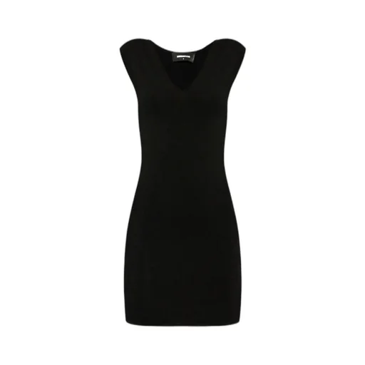 Logo Plaque V-Neck Mini Dress
