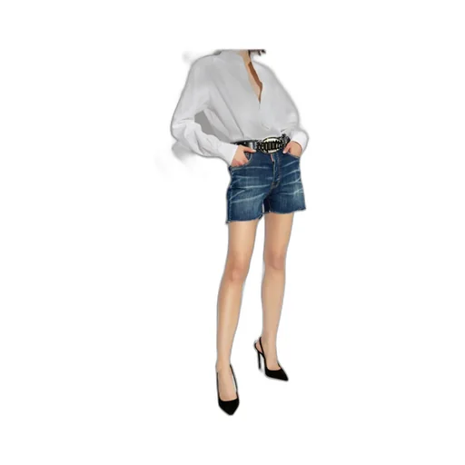 Vintage Effect Denim Shorts