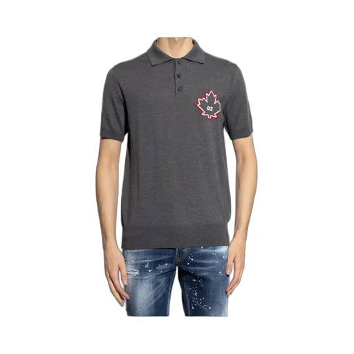 D2 Leaf Knitted Polo Shirt