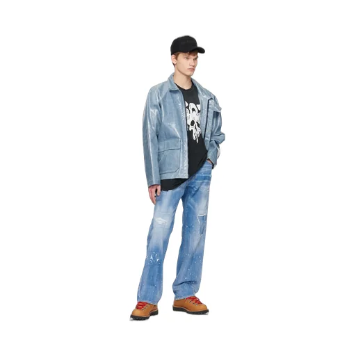 Logo-Patch Distressed Jeans