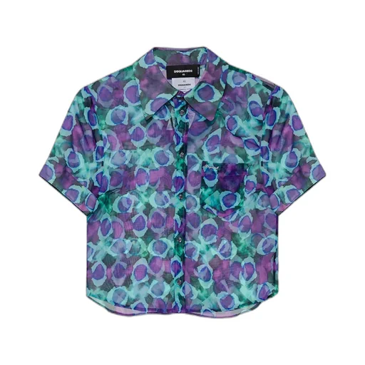 Floral-Printed Short-Sleeved Button-Up Shirt