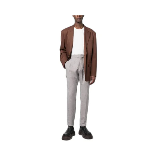 Tailored Houndstooth Patterned Trousers