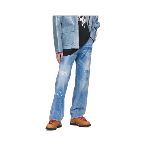 Logo-Patch Distressed Jeans