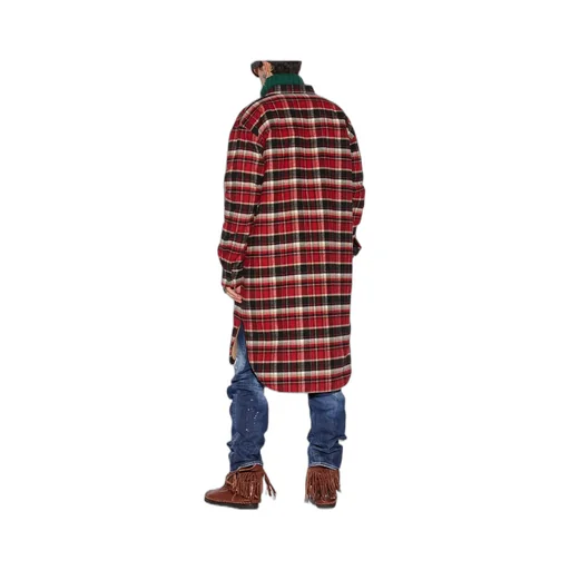 Checked Single-Breasted Coat