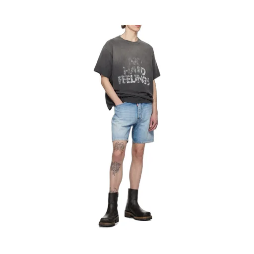 Logo Patch Denim Shorts