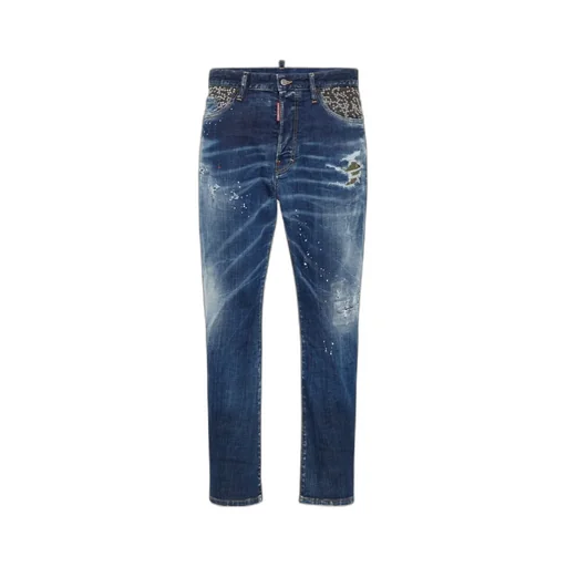 Distressed Straight-Leg Jeans