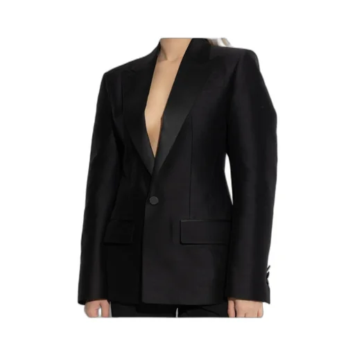 V-Neck Single-Breasted Blazer