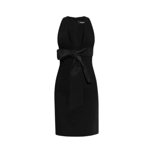 Bow-Embellished Sleeveless Mini Dress