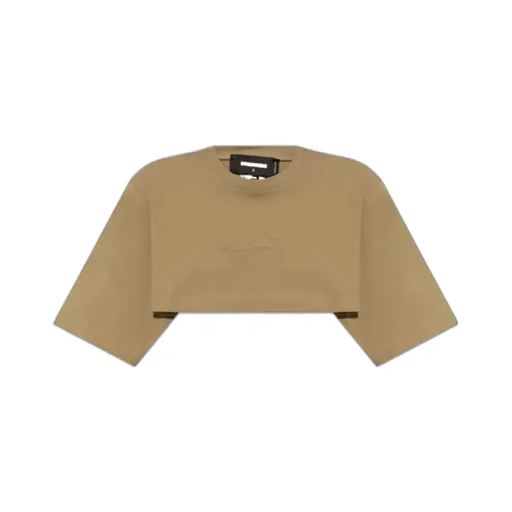 Logo Embossed Cropped T-Shirt