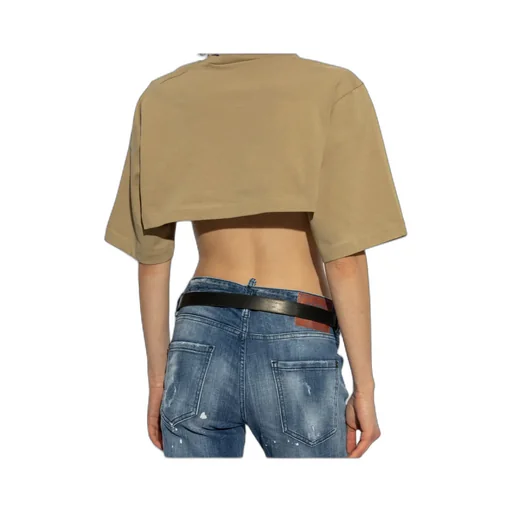 Logo Embossed Cropped T-Shirt