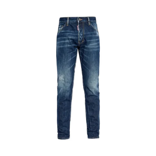 Whiskering-Effect Distressed Jeans