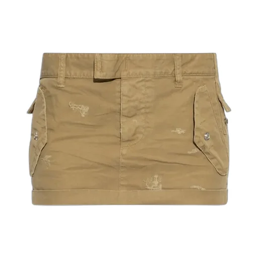 Pocet Detailed Distressed Mini Skirt