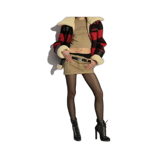 Pocet Detailed Distressed Mini Skirt