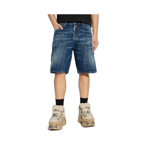 Logo Patch Denim Shorts